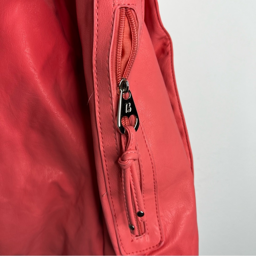 Betseyville Coral Ruffle Faux Leather Satchel Bag - Picture 5 of 16